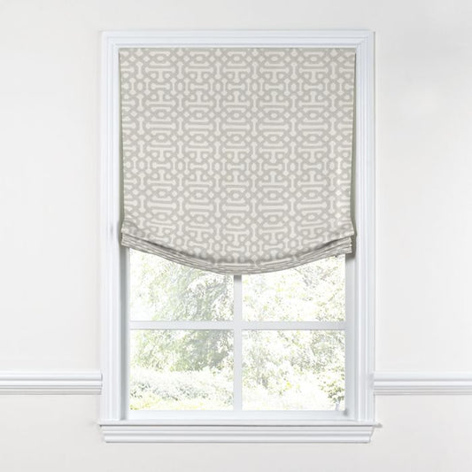 Relaxed Roman Shade in Sunbrella® Fretwork - Pewter