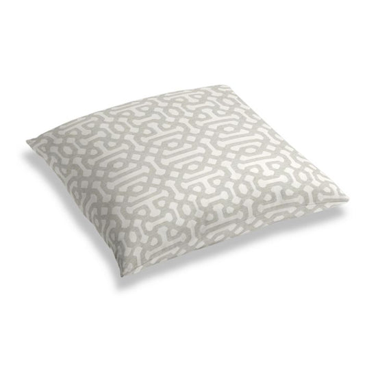 Simple Outdoor Floor Pillow in Sunbrella® Fretwork - Pewter