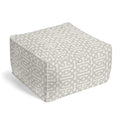Square Pouf in Sunbrella® Fretwork - Pewter