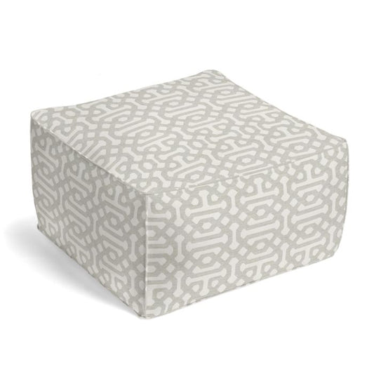 Square Pouf in Sunbrella® Fretwork - Pewter