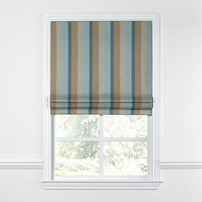 Flat Roman Shade in Sunbrella® Gateway - Mist