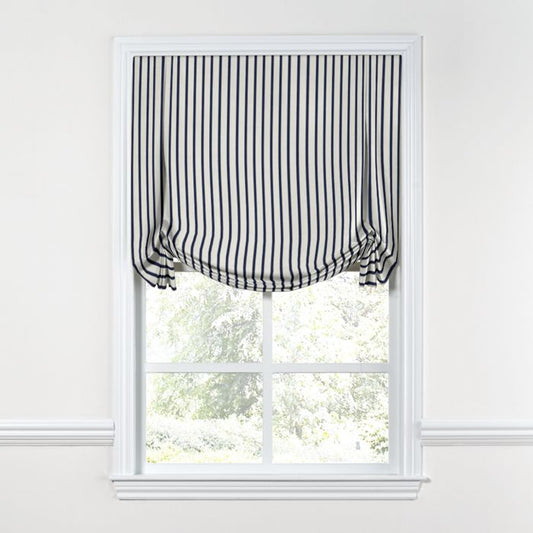 Tulip Roman Shade in Sunbrella® Lido - Indigo