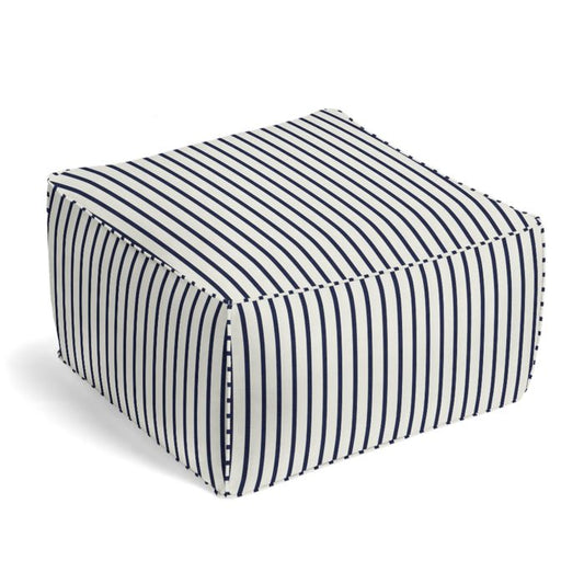 Outdoor Pouf in Sunbrella® Lido - Indigo
