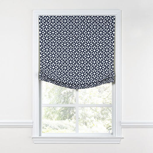 Relaxed Roman Shade in Sunbrella® Luxe - Indigo