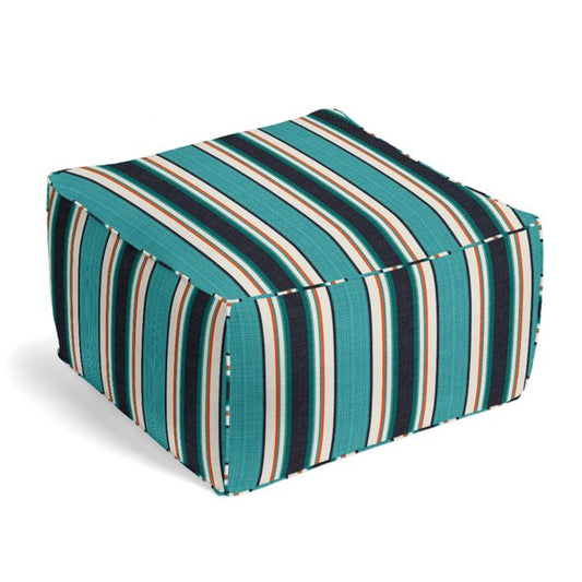 Outdoor Pouf in Sunbrella® Token - Surfside