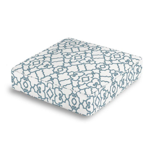 Box Floor Pillow in The Taj - Aquatic