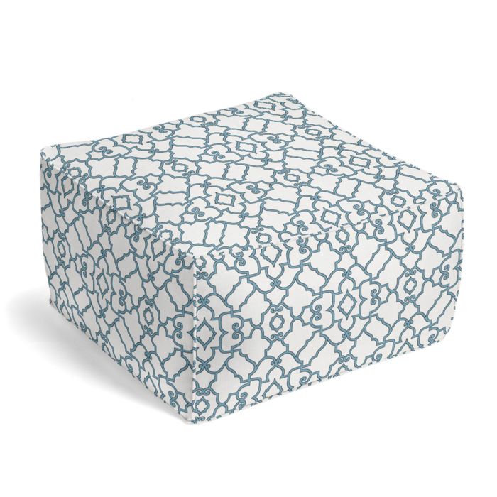 Square Pouf in The Taj - Aquatic