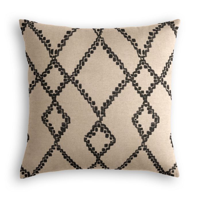 Euro Sham in Trellis Island - Black