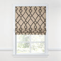Flat Roman Shade in Trellis Island - Black