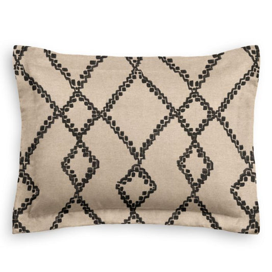 Pillow Sham in Trellis Island - Black