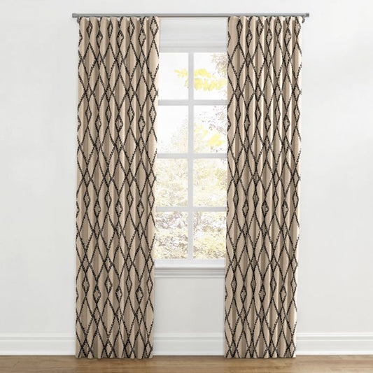 Ripplefold Drapery in Trellis Island - Black