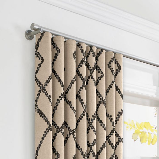 Ripplefold Drapery in Trellis Island - Black