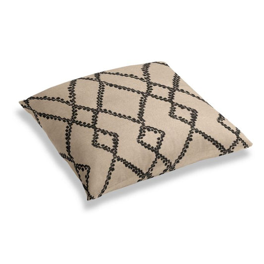Simple Floor Pillow in Trellis Island - Black