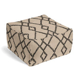 Square Pouf in Trellis Island - Black