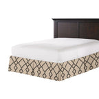 Tailored Bedskirt in Trellis Island - Black