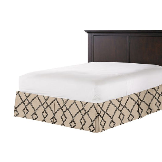 Tailored Bedskirt in Trellis Island - Black