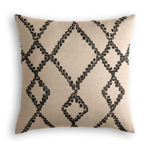 Throw Pillow in Trellis Island - Black