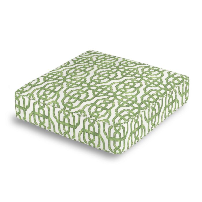 Box Floor Pillow in Trellis Like It Is - Meadow