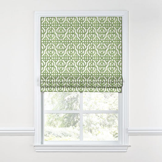 Flat Roman Shade in Trellis Like It Is - Meadow