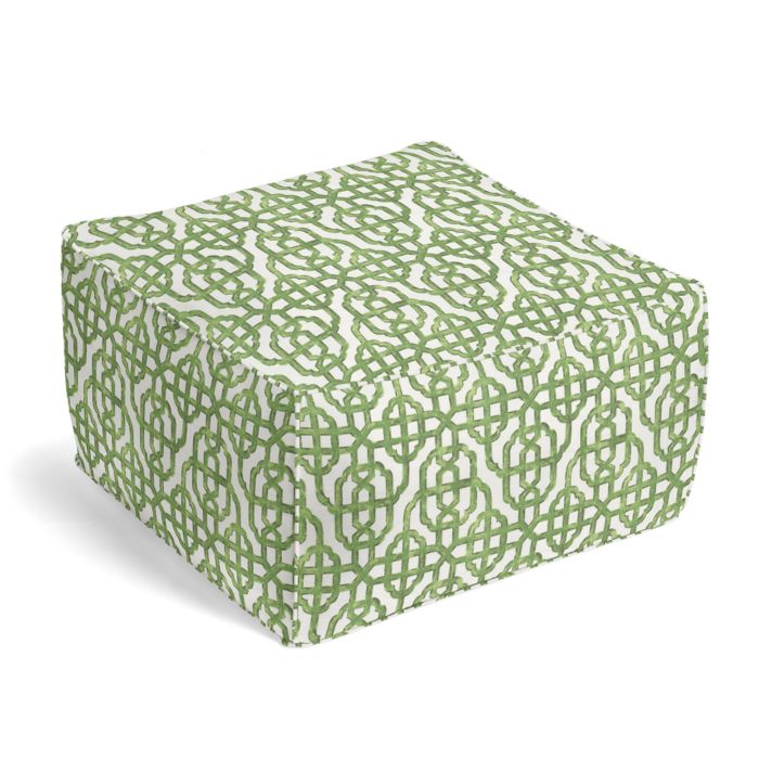 Square Pouf in Trellis Like It Is - Meadow