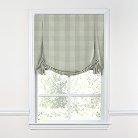 Tulip Roman Shade in Foxy Plaid - Dune