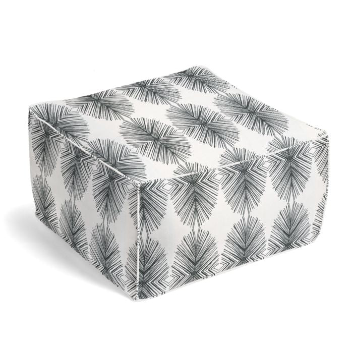 Square Pouf in Twig Out - Black