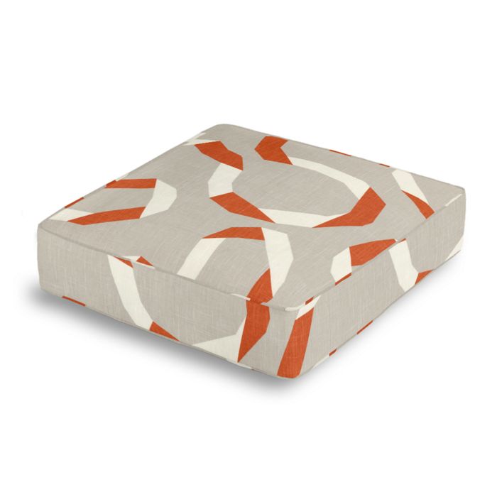 Box Floor Pillow in Vento Ribbon - Persimmon