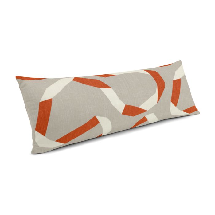 Large Lumbar Pillow in Vento Ribbon - Persimmon