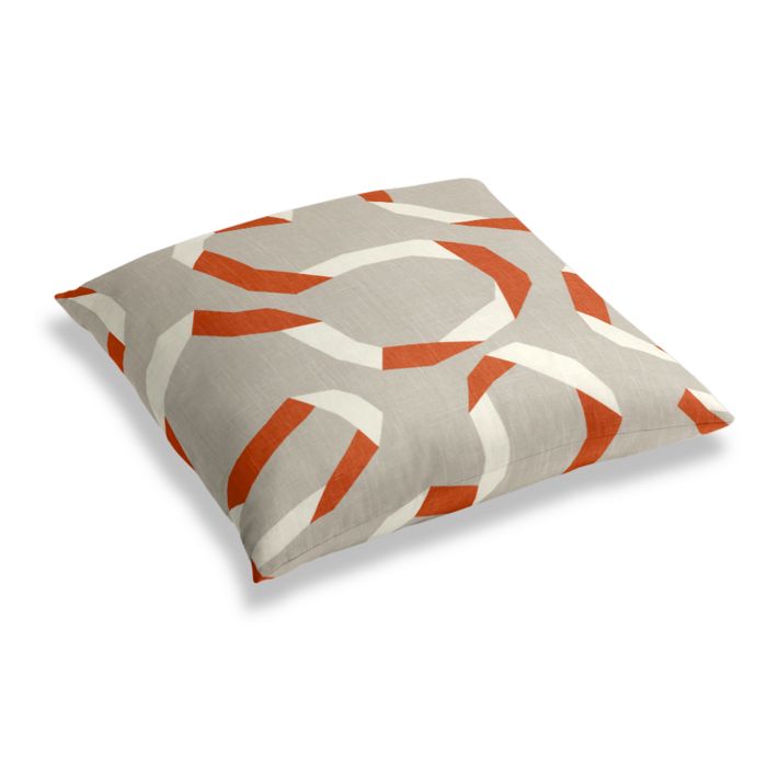 Simple Floor Pillow in Vento Ribbon - Persimmon