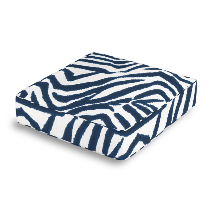 Box Floor Pillow in Zebra Ikat - Marina