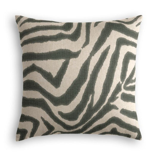 Euro Sham in Zebra Ikat - Steel