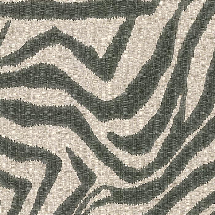 Ruffle Bedskirt in Zebra Ikat - Steel