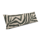 Large Lumbar Pillow in Zebra Ikat - Steel