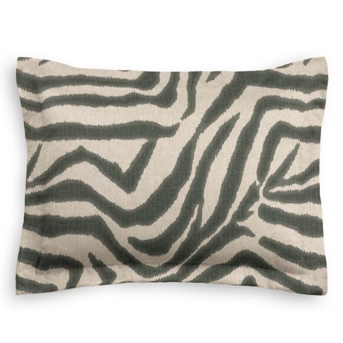 Pillow Sham in Zebra Ikat - Steel