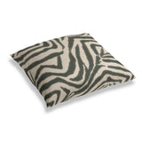 Simple Floor Pillow in Zebra Ikat - Steel