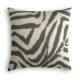 Throw Pillow in Zebra Ikat - Steel