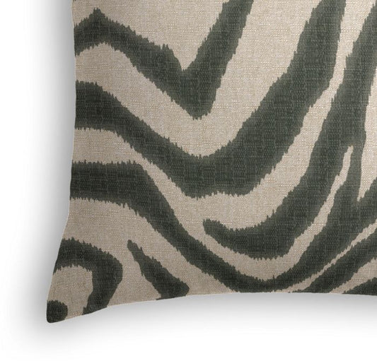 Throw Pillow in Zebra Ikat - Steel